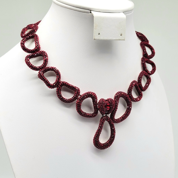 Atelier Swarovski Garnet Swarovski Crystal Tigris Statement Necklace with Box - Picture 9 of 13